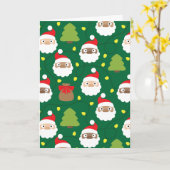 Kerstmannen Patroon Kaart (Gele Bloem)