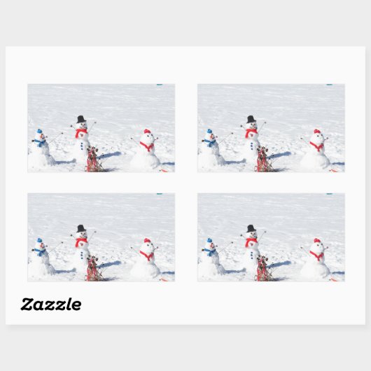 Kerstmannen Rechthoekige Sticker (Vel)