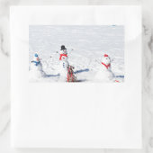 Kerstmannen Rechthoekige Sticker (Tas)