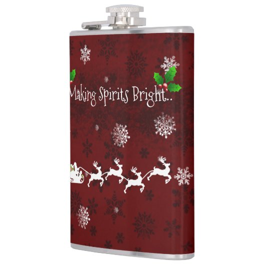 Kerstmannen slee en rendierflesfles heupfles (Links)