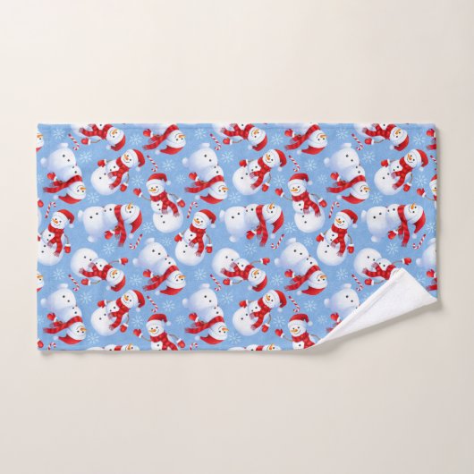 kerstmannen, Snowflakes en snoeprietjes Bad Handdoek (Handdoek)