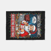 Kerstmannen Tech Support_ Herstarten Kerstmis Grap Fleece Deken (Voorkant (Horizontaal))