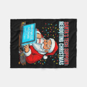 Kerstmannen Tech Support_ Herstarten Kerstmis Grap Fleece Deken (Voorkant (Horizontaal))