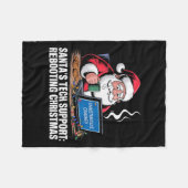 Kerstmannen Tech Support_ Herstarten Kerstmis Grap Fleece Deken (Voorkant (Horizontaal))