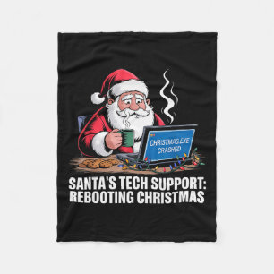 Kerstmannen Tech Support_ Herstarten Kerstmis Grap Fleece Deken