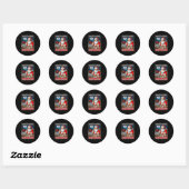 Kerstmannen Tech Support_ Herstarten Kerstmis Grap Ronde Sticker (Vel)