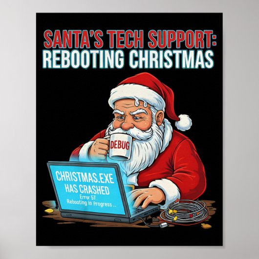 Kerstmannen technische ondersteuning Herstart Kers Poster (Voorkant)