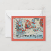 Kerstmannen vakantie notitiekaartje (Voorkant)