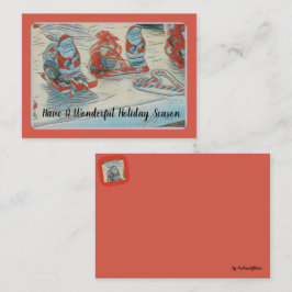 Kerstmannen vakantie notitiekaartje