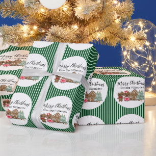 Kerstmannen van peperkoek Merry Christmas Groen ge Cadeaupapier