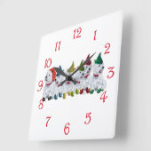 Kerstmannen Vierkante Klok (Hoek)