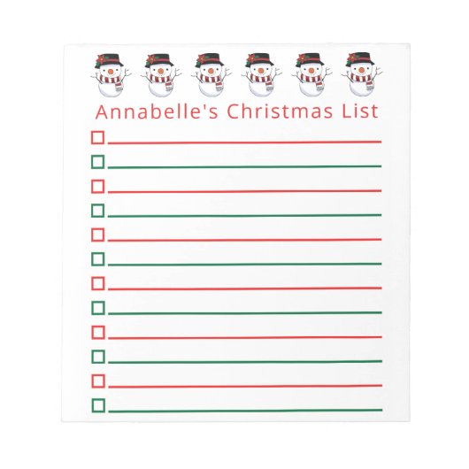 Kerstmannen Winkellijst personaliseren Notitieblok (Voorkant)