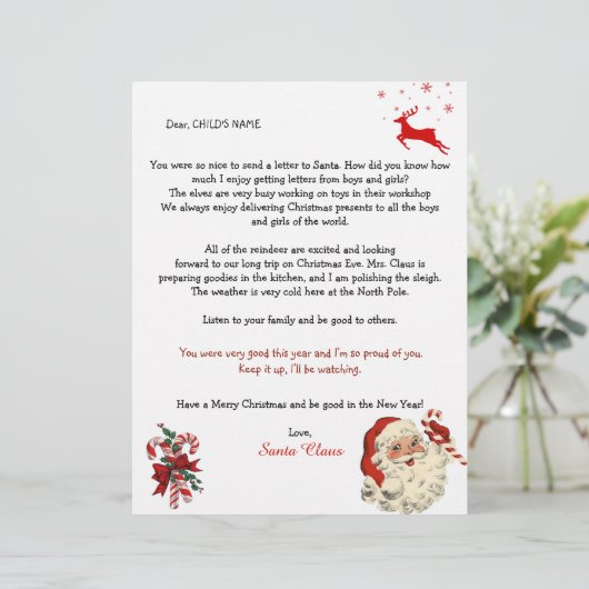 Kerstmannenbrief aan kinderen,  Reindeer Candy Can (Staand voorkant)