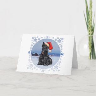 Kerstmannenhelpertje Schotse Terrier Feestdagen Kaart