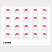 Kerstmannenhoed bedankkaart vierkante sticker (Vel)