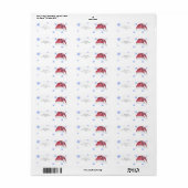 Kerstmannenhoed en sneeuwvlokken etiket (Full Sheet)