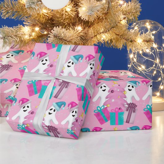Kerstmannenhoed Geesten met Kerstboom & Cadeaus Cadeaupapier (Feestdagen)