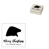 Kerstmannenhoed Merry Christmas Script Familie Rubberstempel (Gestempeld)