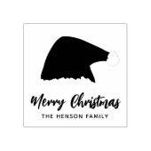 Kerstmannenhoed Merry Christmas Script Familie Rubberstempel (Afrduk)
