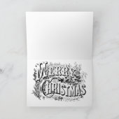 Kerstmannenhoed op witte omheining kaart (Binnen)