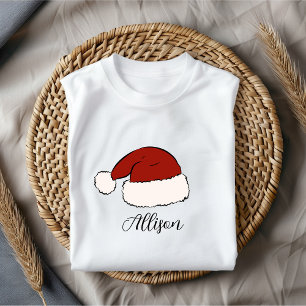 Kerstmannenhoed shirt, op maat gemaakte naam Kerst T-shirt