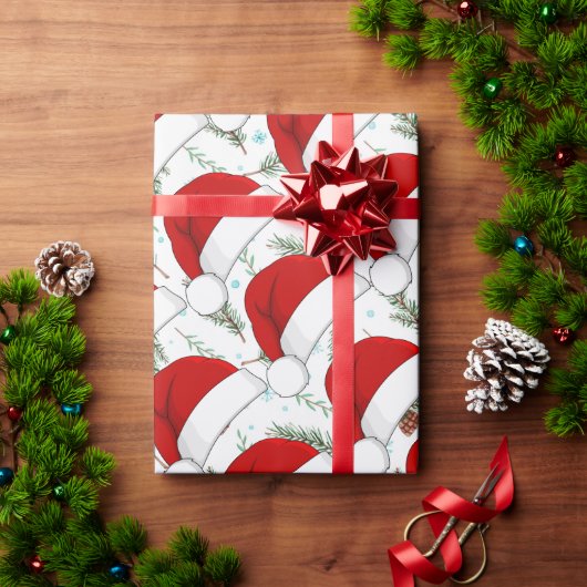 Kerstmannenhoeden Cadeaupapier (Feestdagen Geschenken)