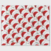 Kerstmannenhoeden Cadeaupapier (Vlak)
