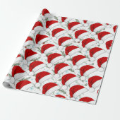 Kerstmannenhoeden Cadeaupapier (Uitgerold)