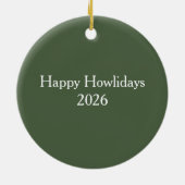 Kerstmannenhonden op Groen Keramisch Ornament (Achterkant)