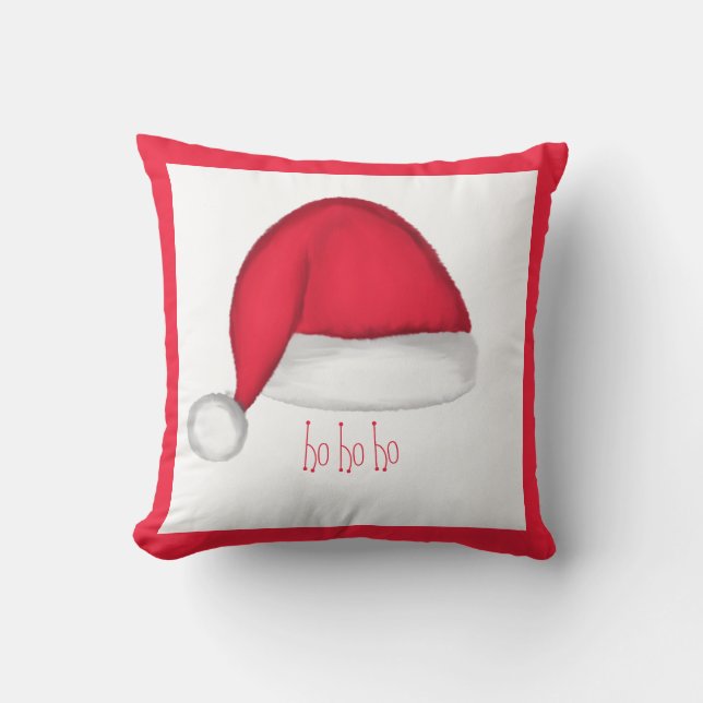 Kerstmannenhoofddeksel decoratieve kussen (Voorkant)