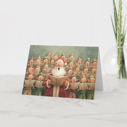 Kerstmannenkoor Feestdagen Kaart (Voorkant)