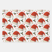 Kerstmannenmutsen Inpakpapier Vel (Voorkant 3)