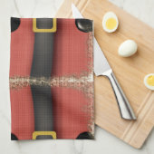 kerstmannenpak met riemknopen theedoek (Quarter Fold)