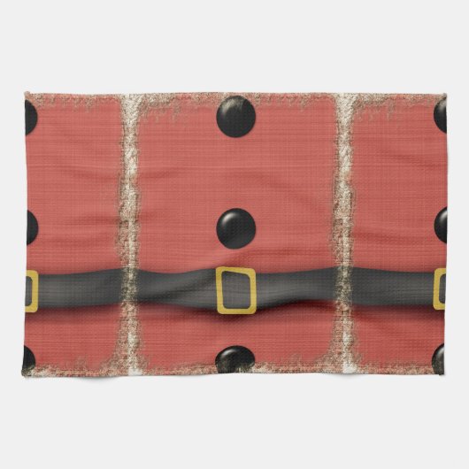 kerstmannenpak met riemknopen theedoek (Horizontaal)
