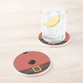 kerstmannenpak met riemknopen zandsteen onderzetter (Zijkant)