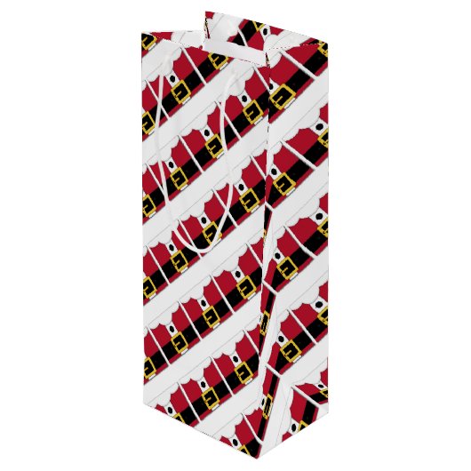 Kerstmannenpak Wijn Cadeautas (Achterkant Gekanteld)