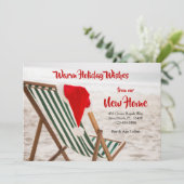 Kerstmannens Strandstoel Verhuizing Aankondiging (Staand voorkant)