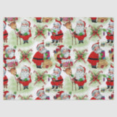 Kerstmannens Vintage Werkplaats Tissuepapier (Voorkant)