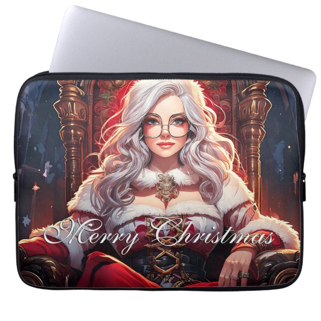 Kerstmannes heetste zus - Prettig Kerstfeest 03122 Laptop Sleeve (Voorkant)
