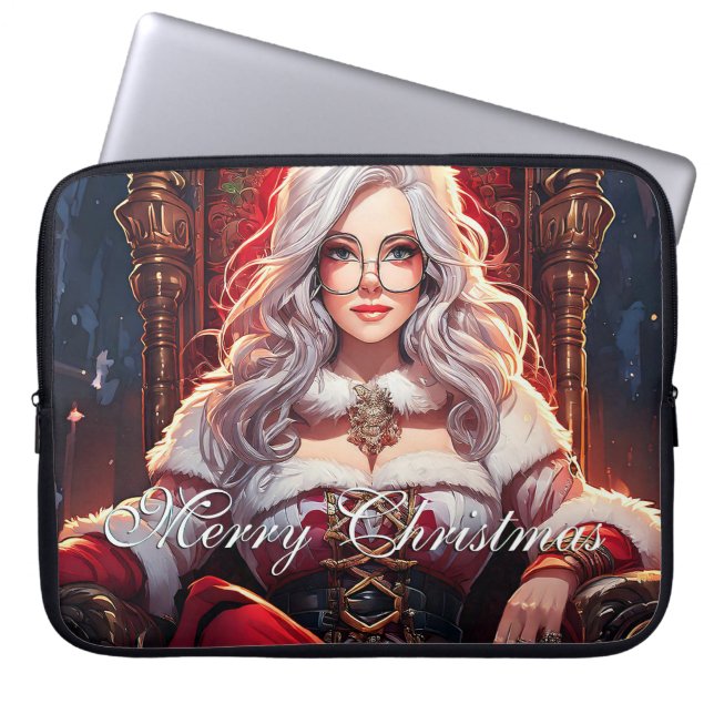 Kerstmannes heetste zus - Prettig Kerstfeest 03122 Laptop Sleeve (Voorkant)