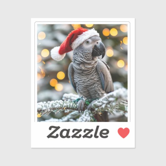 Kerstmannetje Afrikaanse Grijze Helper  Sticker (Vel)