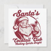 Kerstmannetje Cocktail Club Grappig Kerst Feest Dr Feestdagenkaart (Voorkant)