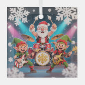 Kerstmannetje Drumrockband Ornament (Voorkant)