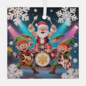 Kerstmannetje Drumrockband Ornament (Achterkant)