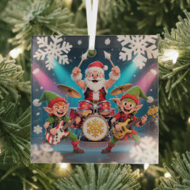 Kerstmannetje Drumrockband Ornament