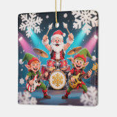 Kerstmannetje Drumrockband Ornament (Links)