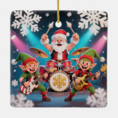 Kerstmannetje Drumrockband Ornament (Achterkant)