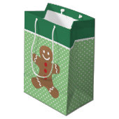 Kerstmannetje en Stippen Persoonlijk Medium Cadeauzakje (Achterkant Gekanteld)