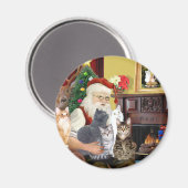 Kerstmannetje en zijn vijf katten magneet (Voorkant / Achterkant)