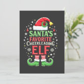 Kerstmannetje Favoriete Cheerleader Elf Familie Ma Kaart (Staand voorkant)